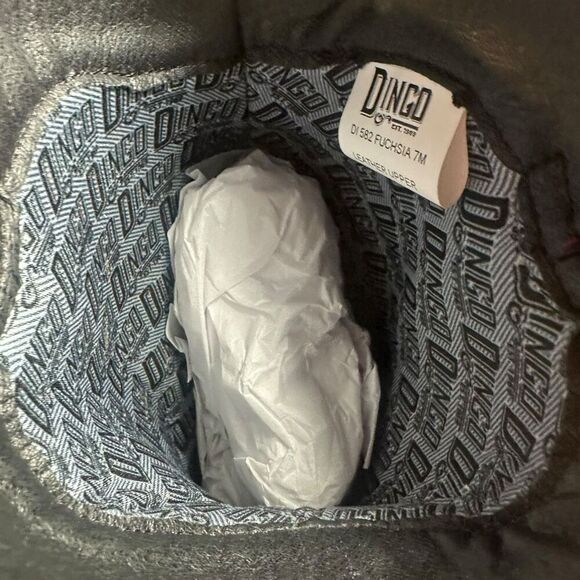 Dingo Star Struck Cowboy Boots Fuchsia Pink Leather Western Rodeo Women’s Size 7 - Picture 13 of 15